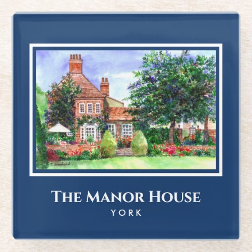 The Manor House York England Country Garden Glass Coaster
