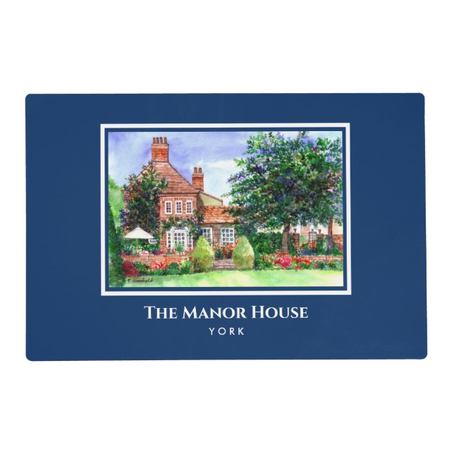 The Manor House York England Country Garden Placemat (Front)
