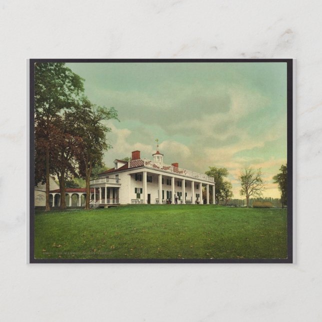 The Mansion, Mount Vernon rare Photochrom Postcard (Front)