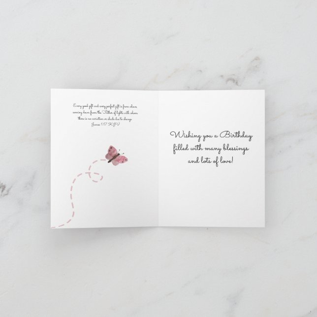 The Many Blessings Butterfly Birthday  Card (Inside)