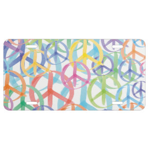 The Many Colors of Peace Signs License Plate