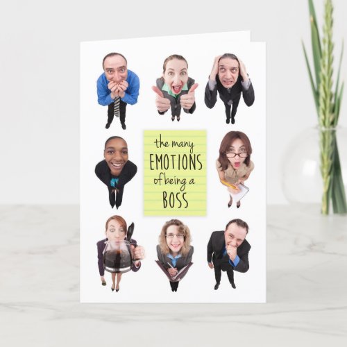 The Many Emotions of Being a Boss for Bosss Day Holiday Card