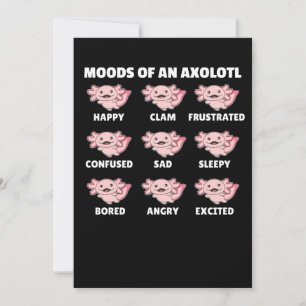 The Many Faces Of An Axolotl Funny Feelings Invitation