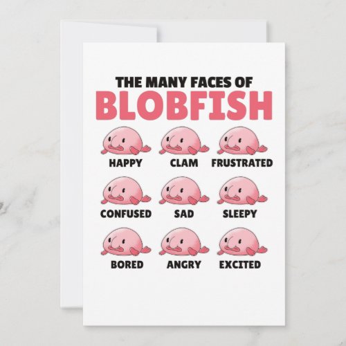 The Many Faces Of Blobfish Funny Emotion Types Invitation