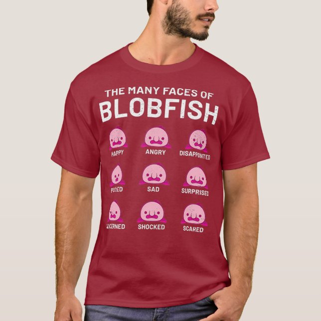 The Many Faces Of Blobfish Majestic Blob T-Shirt (Front)