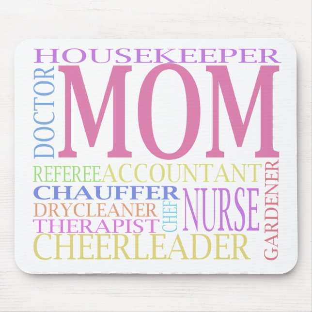 The Many Faces of Mom Mousepad (Front)