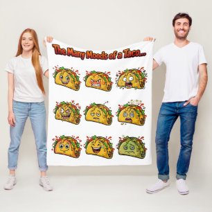 The Many Moods of a Taco Fleece Blanket