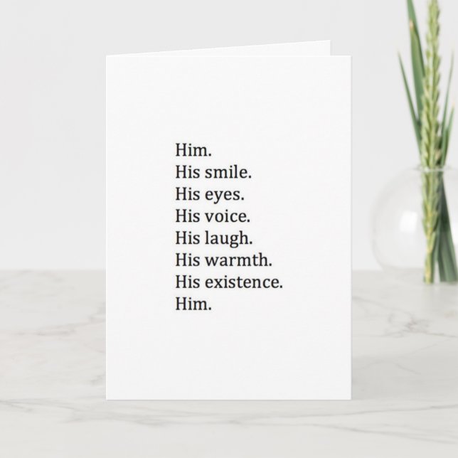THE MANY THINGS I LOVE ABOUT *HIM* CHRISTMAS LOVE HOLIDAY CARD (Front)