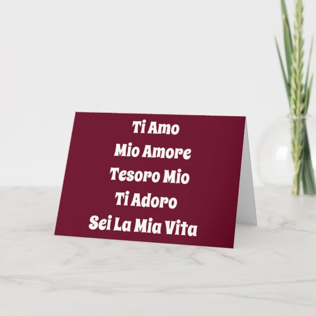 THE MANY WAYS I LOVE YOU *ITALIAN* BIRTHDAY CARD (Front)
