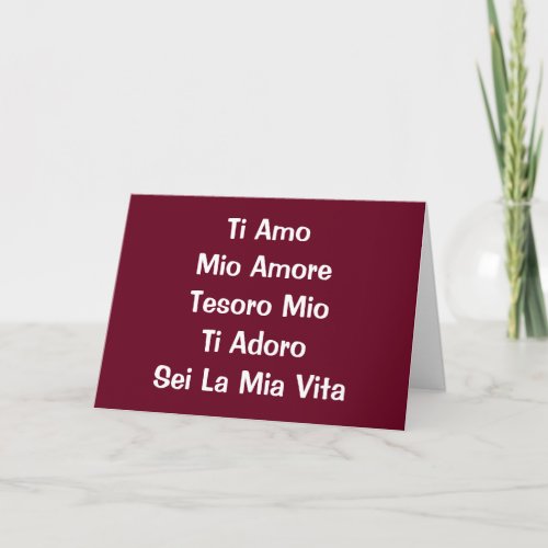 THE MANY WAYS I LOVE YOU ITALIAN CHRISTMAS CARD