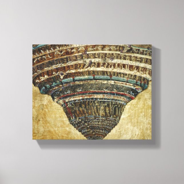 The Map of Hell, Abyss of Hell - Sandro Botticelli Canvas Print (Front)