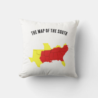 The Map of the South Throw Pillow