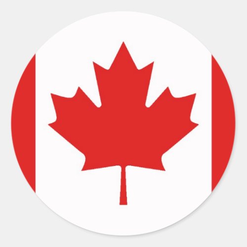The Maple Leaf flag of Canada Classic Round Sticker