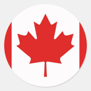 The Maple Leaf flag of Canada Classic Round Sticker