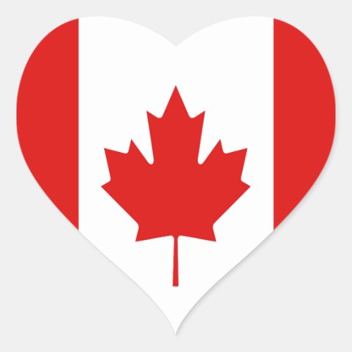 The Maple Leaf flag of Canada Heart Sticker