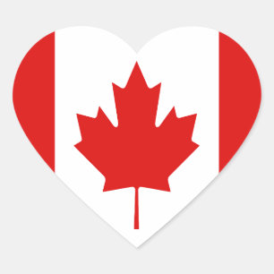 The Maple Leaf flag of Canada Heart Sticker