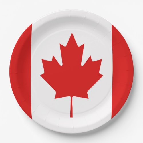 The Maple Leaf flag of Canada Paper Plates