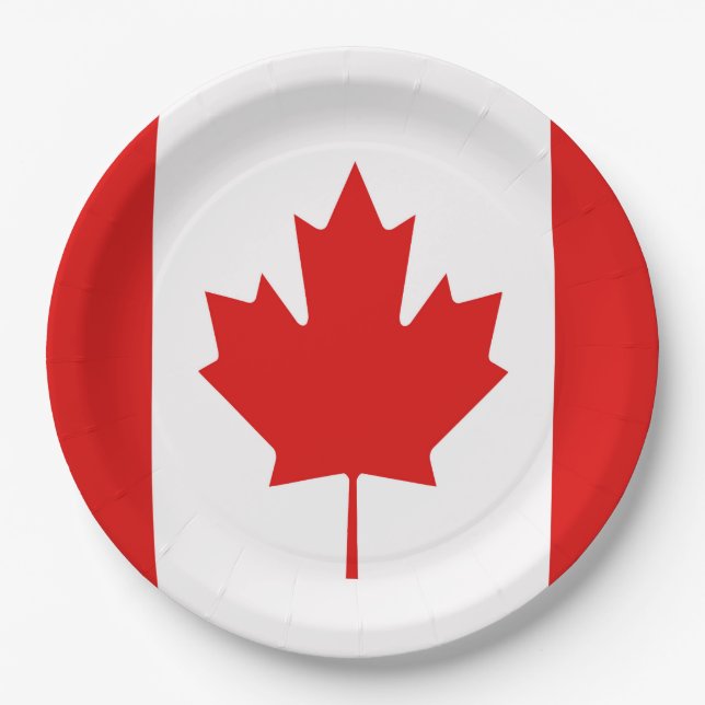 The Maple Leaf flag of Canada Paper Plates (Front)