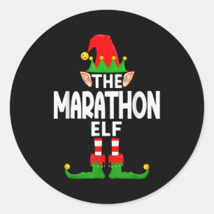 The Marathon Elf Family Christmas Pajama Party Classic Round Sticker