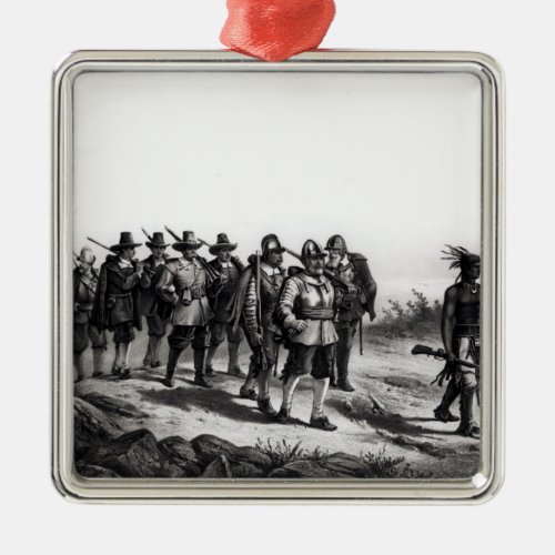 The March of Miles Standish Metal Ornament