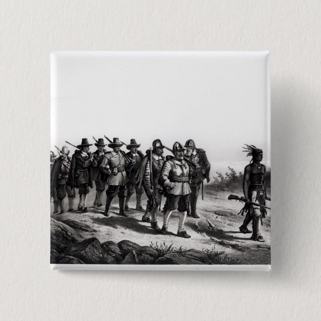 The March of Miles Standish Pinback Button (Front)