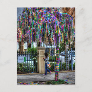 The Mardi Gras Bead Tree Postcard
