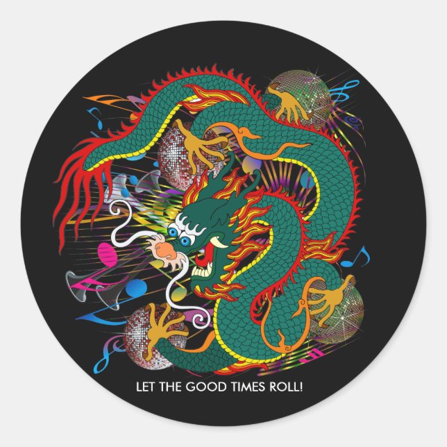 The-Mardi Gras Dragon V-2 Classic Round Sticker (Front)