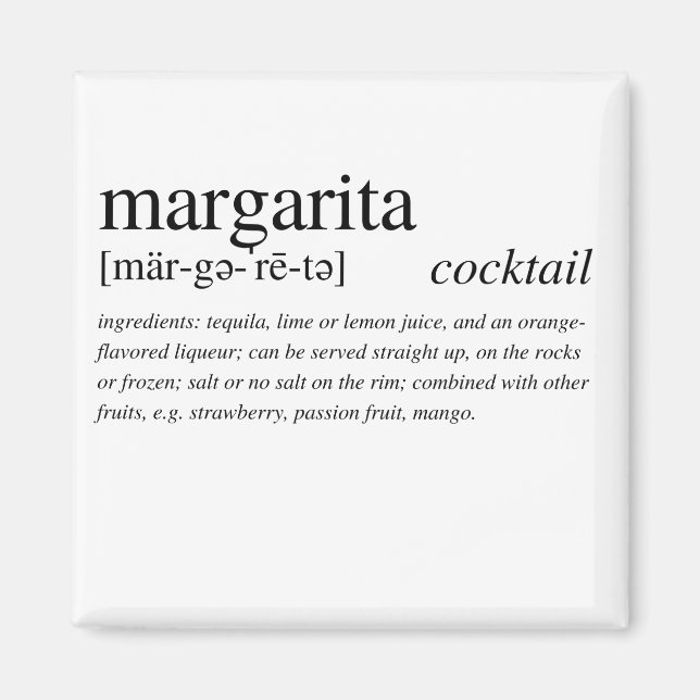 The Margarita - the perfect tequila cocktail Magnet (Front)