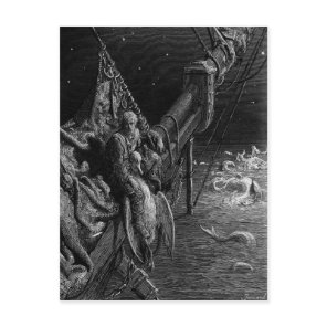 The Mariner gazes on the serpents in the ocean Postcard