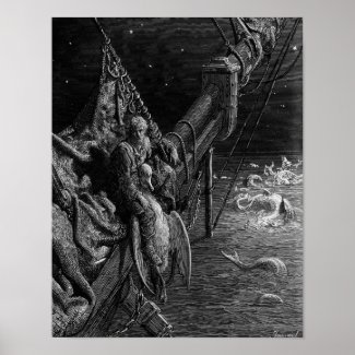The Mariner gazes on the serpents in the ocean Posters