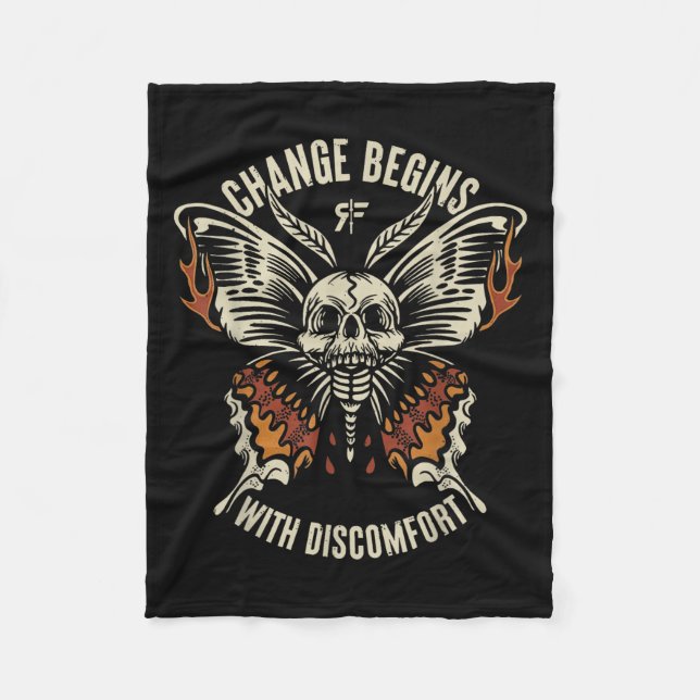 The Marisa Butterfly Skull Change Begin With Disco Fleece Blanket (Front)
