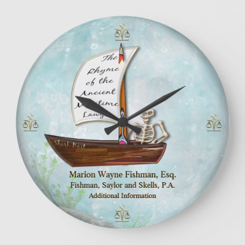 The Maritime Lawyer Personalized Large Clock