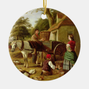 The Market Cart, 1864 (oil on canvas) Ceramic Ornament