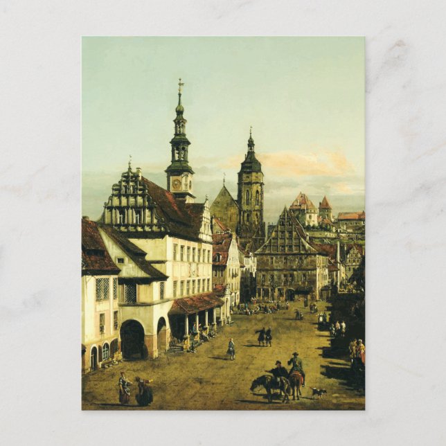 The Marketplace at Pirna by Bernardo Bellotto Postcard (Front)