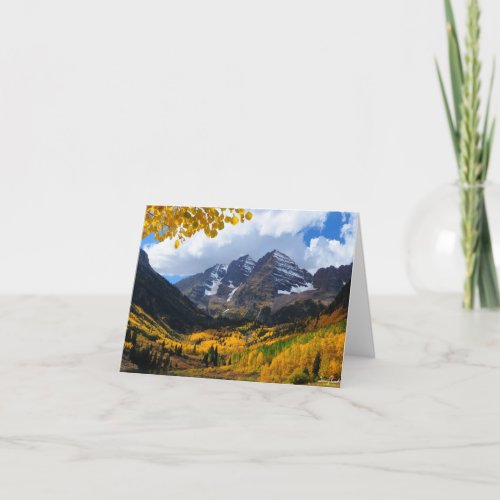 The Maroon Bells in Autumn Gold Card