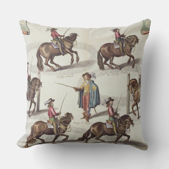 The Marquis of Newcastle Giving Captain Mazin a Ri Throw Pillow (Front)