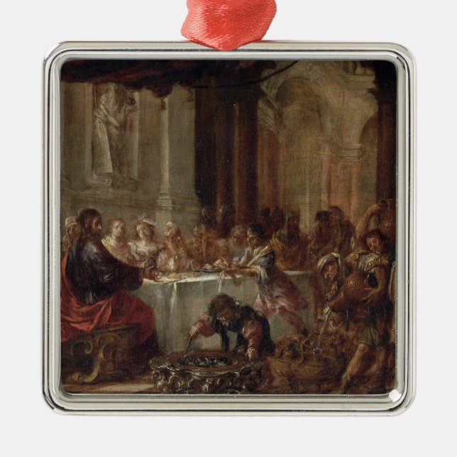 The Marriage at Cana, 1660 Metal Ornament (Front)