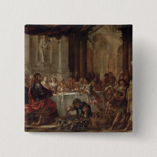 The Marriage at Cana, 1660 Pinback Button (Front)