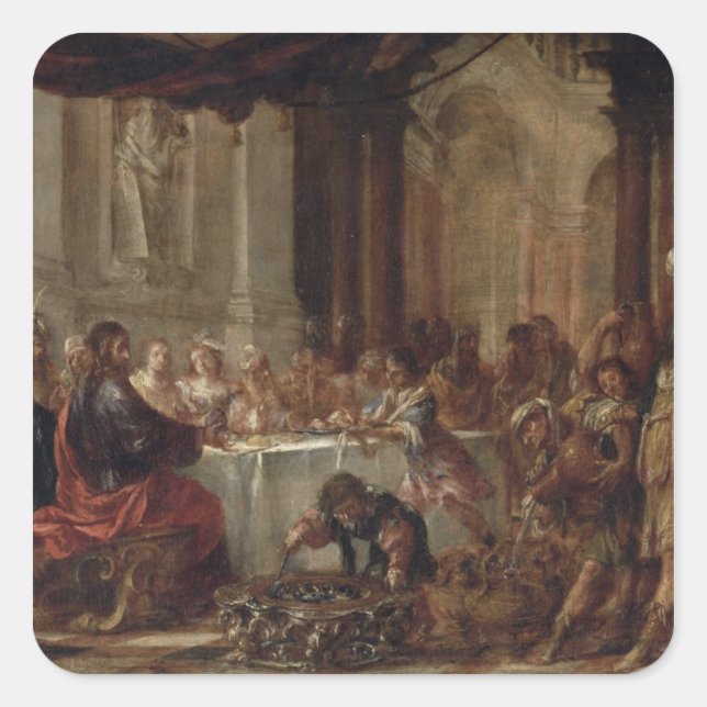 The Marriage at Cana, 1660 Square Sticker (Front)
