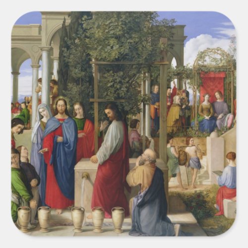 The Marriage at Cana 1819 Square Sticker