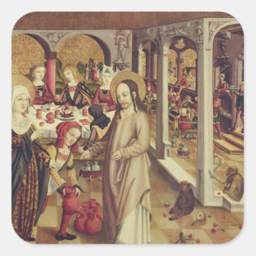 The Marriage at Cana c1500 Square Sticker