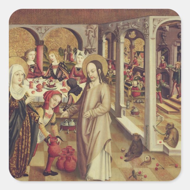 The Marriage at Cana, c.1500 Square Sticker (Front)