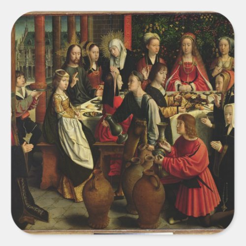 The Marriage Feast at Cana c1500_03 Square Sticker