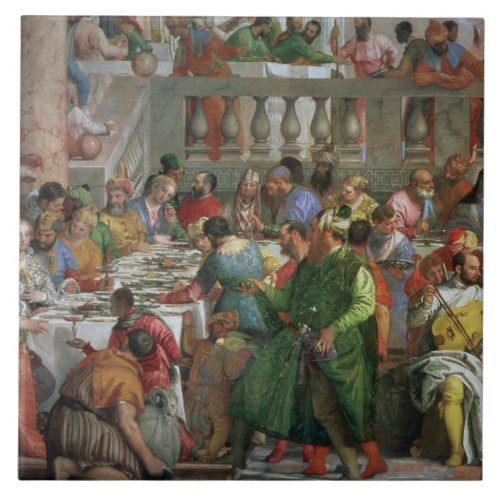 The Marriage Feast at Cana detail of banqueting t Tile