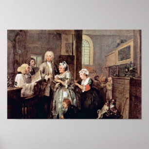 The Marriage Of A Widow " By Hogarth William Poster