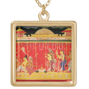 The Marriage of Krishna's Parents, from a disperse Gold Plated Necklace