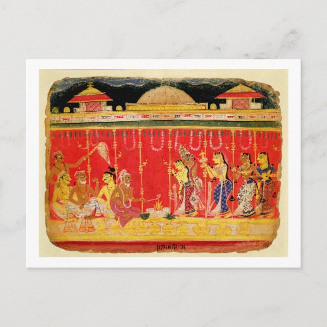 The Marriage of Krishna's Parents, from a disperse Postcard (Front)