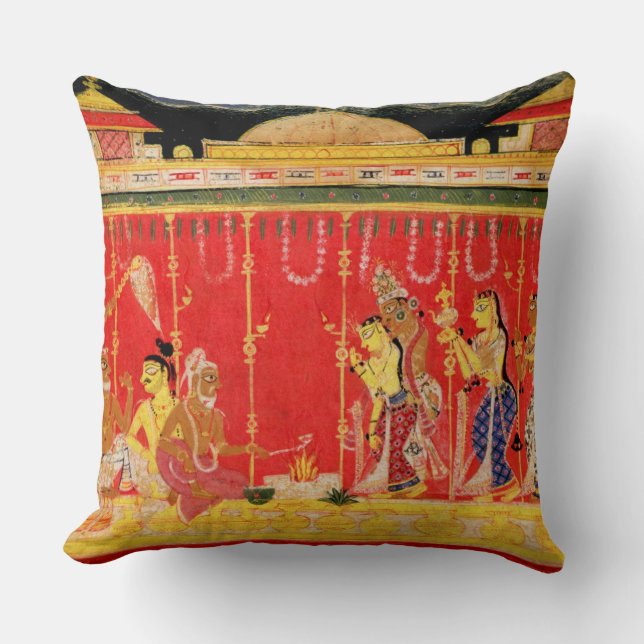 The Marriage of Krishna's Parents, from a disperse Throw Pillow (Front)