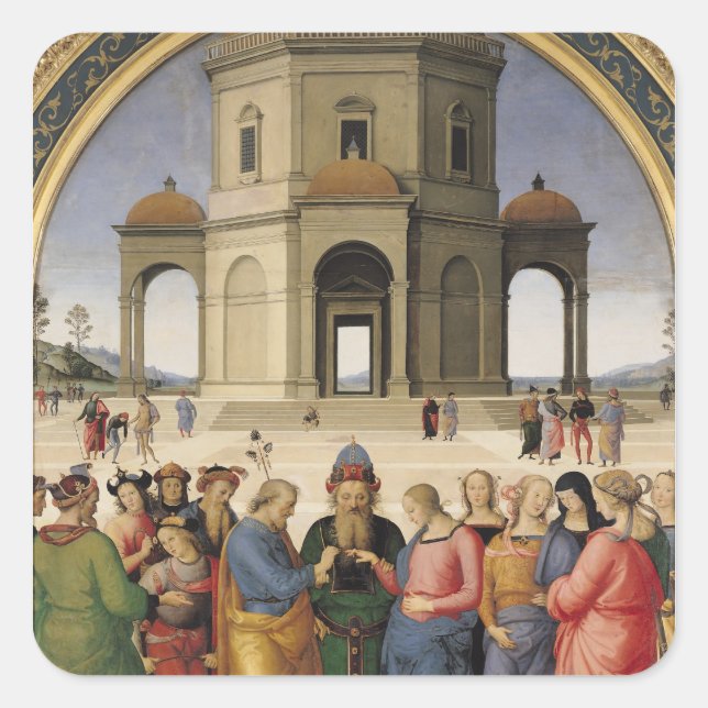 The Marriage of the Virgin, 1500-04 Square Sticker (Front)