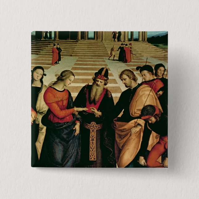 The Marriage of the Virgin, 1504 Pinback Button (Front)
